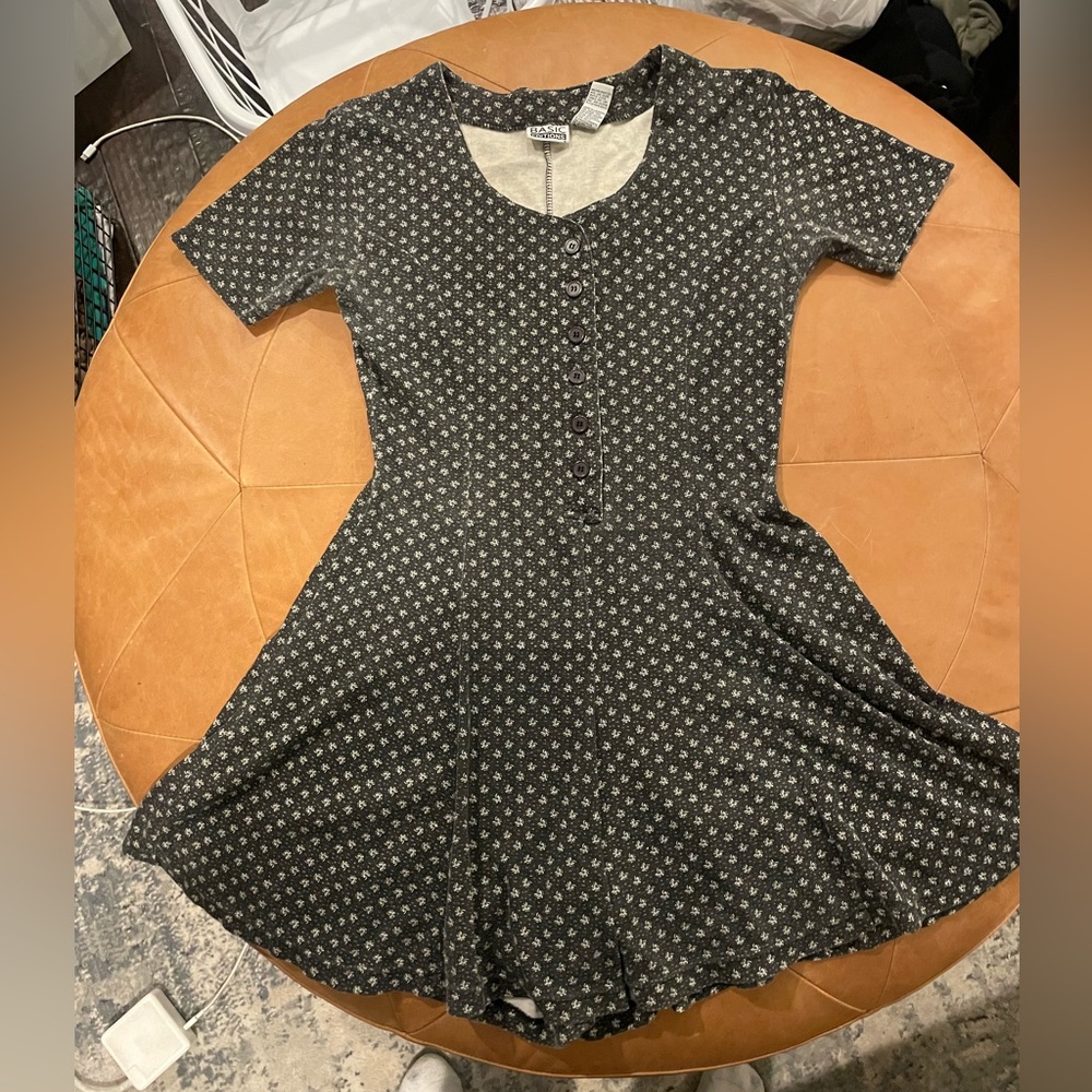 vintage gray floral romper size medium